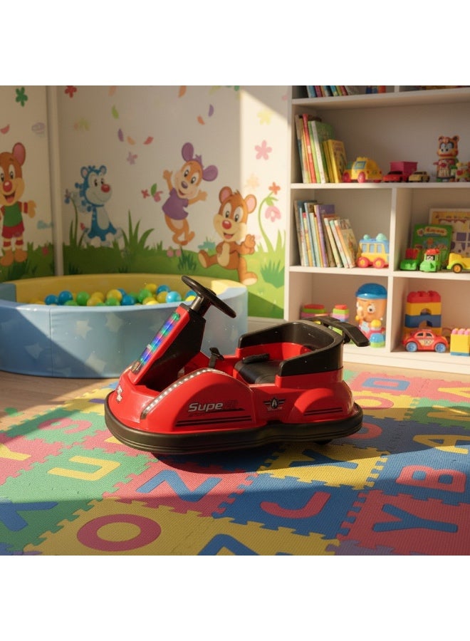 Star Kids Deluxe electric flying saucer car for kids with remote control, multi-color LED lights, and Bluetooth music - 360-degree rotation technology and rocking mode for children aged 1 to 8 years. - Image 3